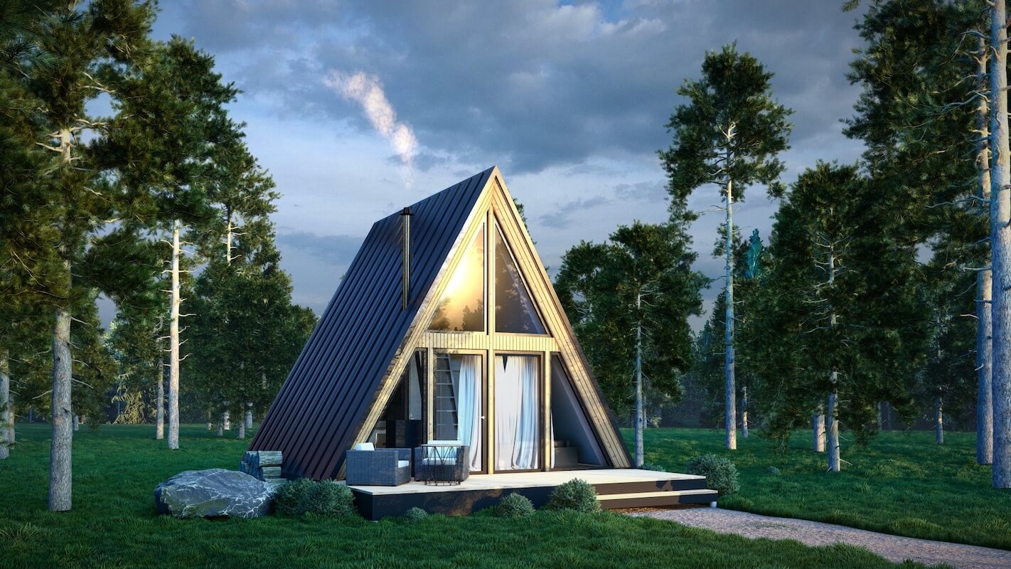 Модульные дома и бани под кдюч. Проекты барнхаусов или с плоской крышей. Проект номер a-frame