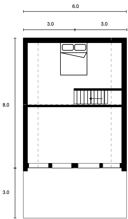 Смотреть планировку модульного дома a-frame 2 этаж