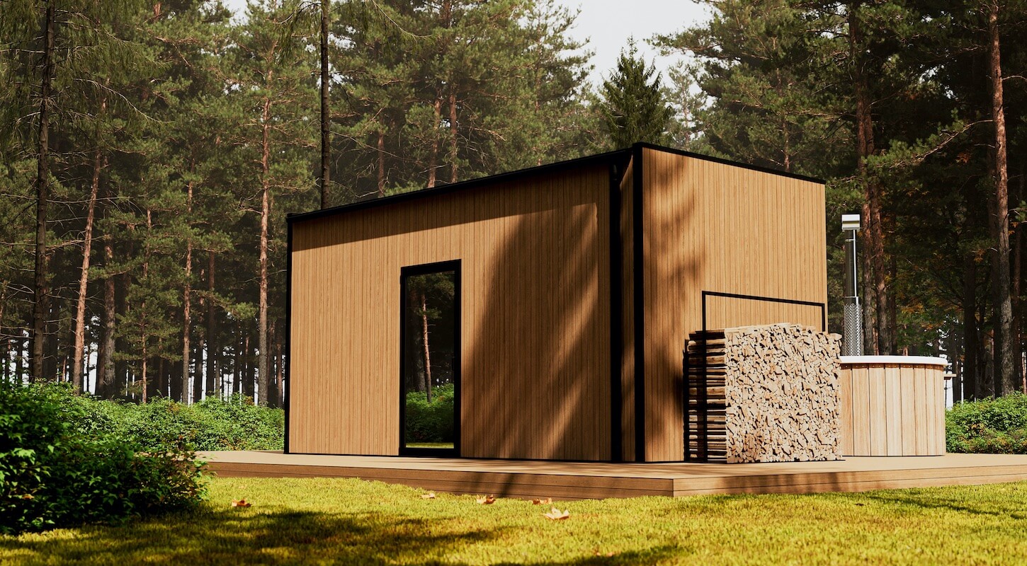 Модульные дома и бани под кдюч. Проекты барнхаусов или с плоской крышей. Проект номер mirror