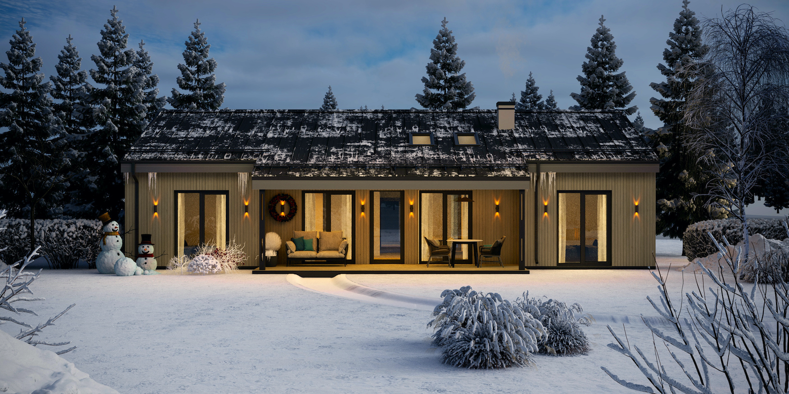 Модульные дома и бани под кдюч. Проекты барнхаусов или с плоской крышей. Проект номер openspace