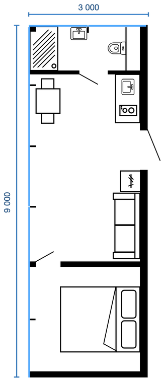 Смотреть планировку модульного дома mirror 1 этаж
